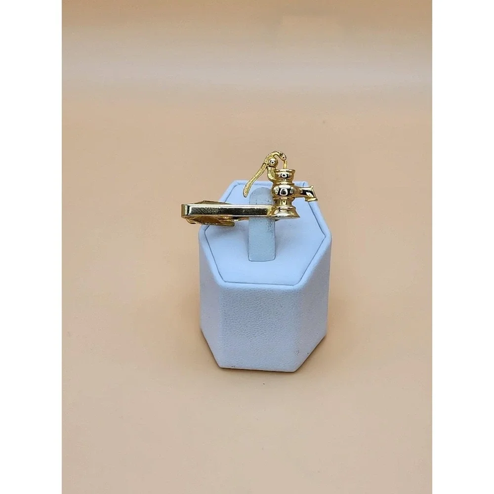 Vtg Water Pump Faucet Movable Handle Gold Plate Tie Clip Bar Tack FREE $HIPPING!